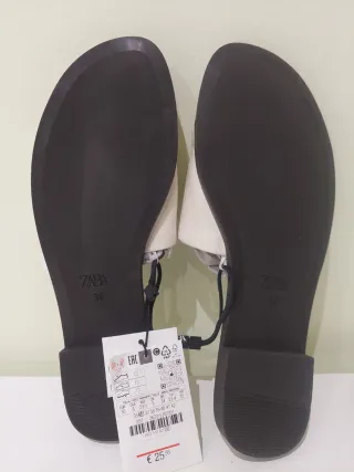 Zara Palas Piel Beige Talla 37