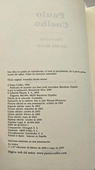 Verónica, decide morir, Paulo Coelho