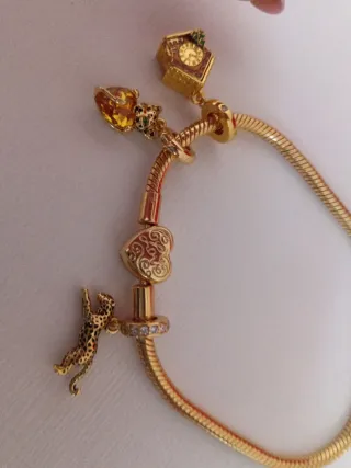 Pulsera estilo Pandora con charms plata