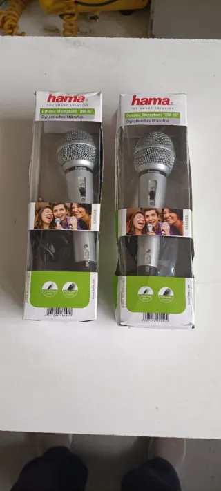 Micrófono Karaoke Hama Plata y Negro