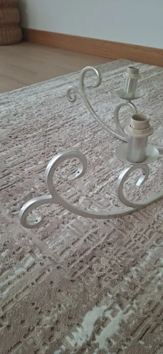 Lámpara pan de plata con tulipa de nácar