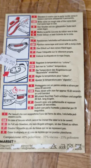 2 Set Marca Biancheria Termoadesivi