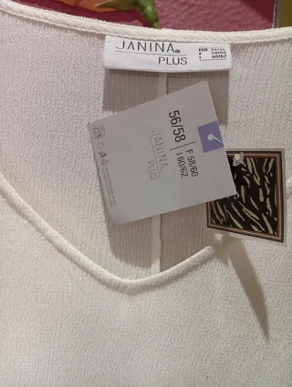 Blusa blanca talla grande 56/58