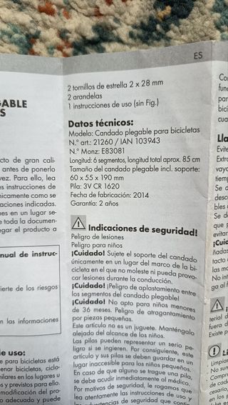 Candado plegable Crivit para bicicleta