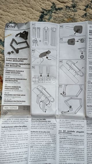 Candado plegable Crivit para bicicleta