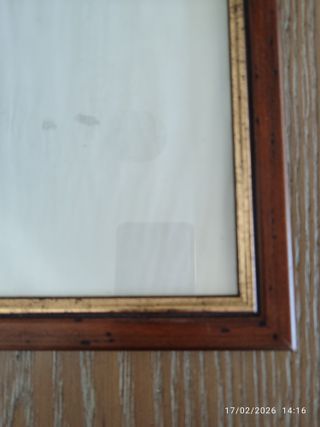 Cornice in legno con bordo dorato