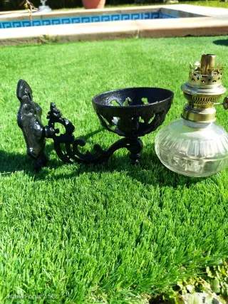 Aplique de pared antiguo de metal negro