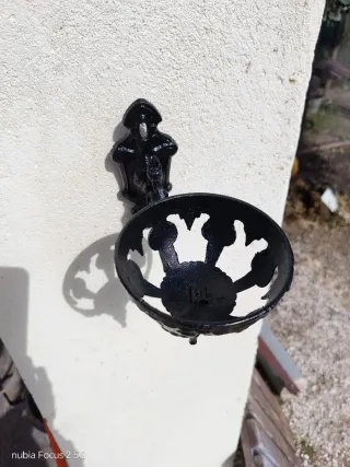 Aplique de pared antiguo de metal negro