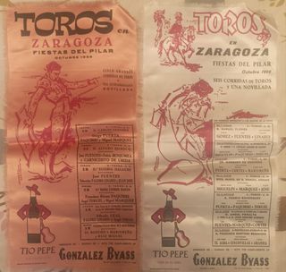 13 Carteles Taurinos Seda Zaragoza Fiestas Pilar