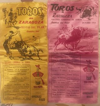 13 Carteles Taurinos Seda Zaragoza Fiestas Pilar
