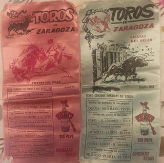 13 Carteles Taurinos Seda Zaragoza Fiestas Pilar