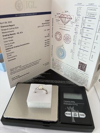 Anillo Oro 18k 1.14 Ct Diamante Natural