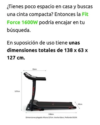Cinta de Correr FIT FORCE FF1600