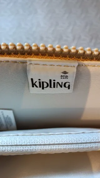 Monedero cartera grande Kipling beige mujer