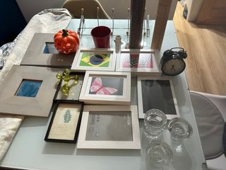 Lote Marcos Fotos, Calabaza, Reloj, Portavelas