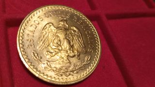 50 Pesos Messico 1947 Oro Placcato 24 k