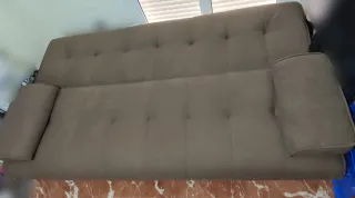 Sofá Cama Beige Tela