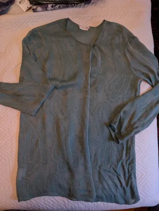 Camisa Calvin Klein Seda Verde