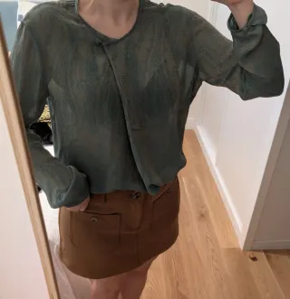 Camisa Calvin Klein Seda Verde