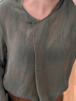 Camisa Calvin Klein Seda Verde