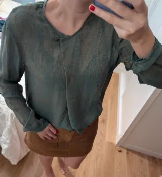 Camisa Calvin Klein Seda Verde