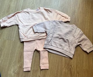 Conjunto Zara y Sudadera Kiabi Rosa Bebé 3-6meses