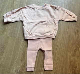 Conjunto Zara y Sudadera Kiabi Rosa Bebé 3-6meses
