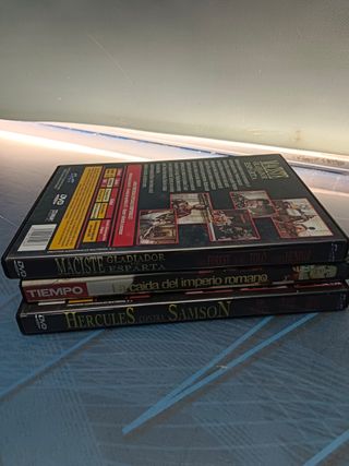 3 peliculas DVD, Peplum HERCULES CONTRA SANSOM, LA CAIDA DEL IMPERIO ROMANO, NACISTE GLADIADOR DE ESPARTA