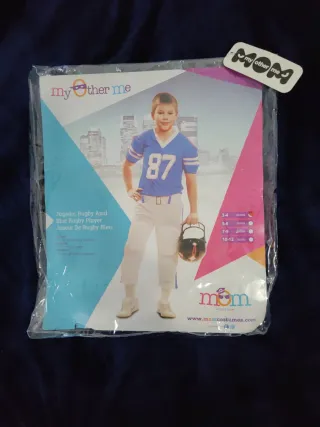Disfraz Jugador Rugby Azul Talla 4