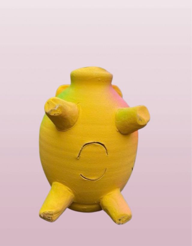 Hucha Cerdo Arcilla Decorada