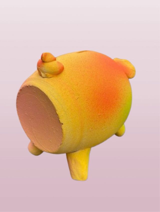 Hucha Cerdo Arcilla Decorada