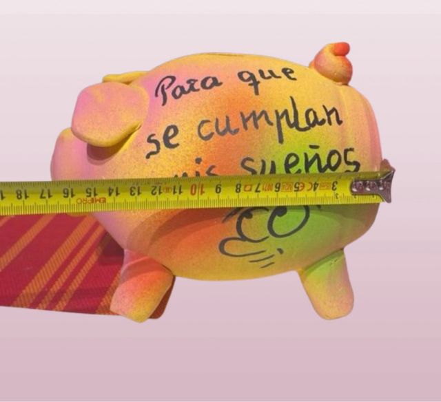 Hucha Cerdo Arcilla Decorada