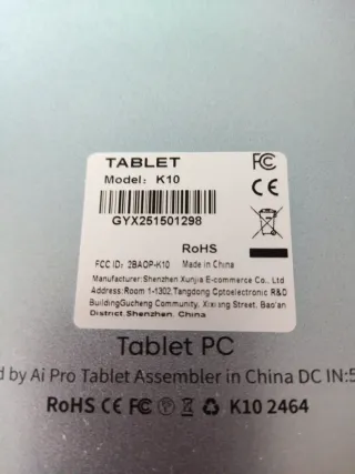 Tableta K10 10 Negra