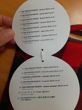 Pochette Benetton a quadri rossa e nera