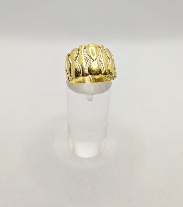 Anillo Diseño Central de oro de 18k, 4.41 g, T-18.