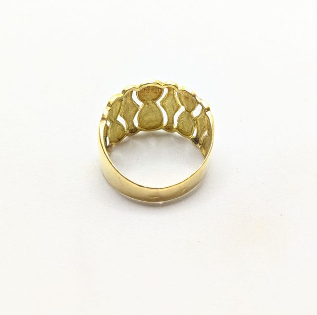 Anillo Diseño Central de oro de 18k, 4.41 g, T-18.