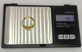 Anillo Diseño Central de oro de 18k, 4.41 g, T-18.