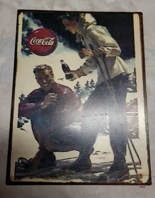 2 Tabelle Coca-Cola Vintage Metallo 35x26cm