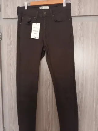 Pantalones vaqueros Zara hombre negros Talla M