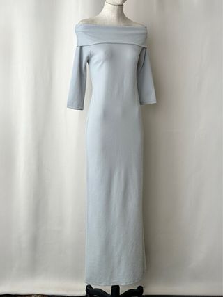 Vestido escote bardot purpurina años 90