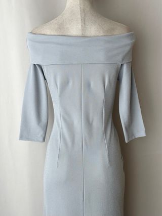 Vestido escote bardot purpurina años 90