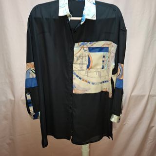 Camisa fluida Mulaya negra con estampado