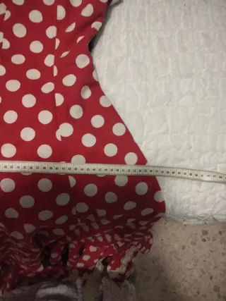 Traje de flamenca rojo lunares blancos