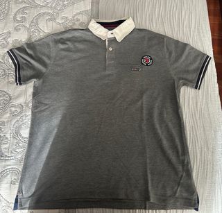 Polo gris cuello blanco Studyo Classics