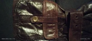 Chaqueta de cuero mujer con cuello pelo