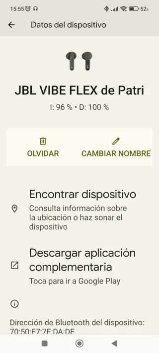 Auriculares JBL VIBE FLEX Negros