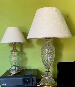 Lámparas de mesa cristal y metal