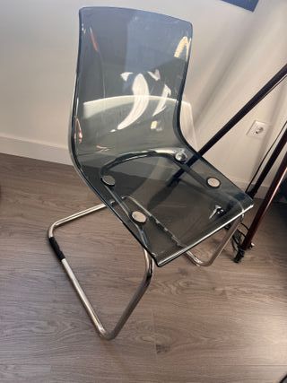 Juego de 2 sillas de cocina transparentes