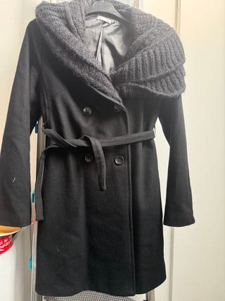 Cappotto donna nero con scialle