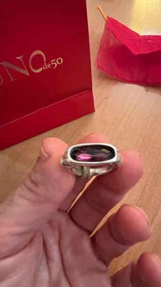 Anillo Uno de 50 Morado y Plateado Nuevo